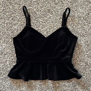 Black velvet tank top